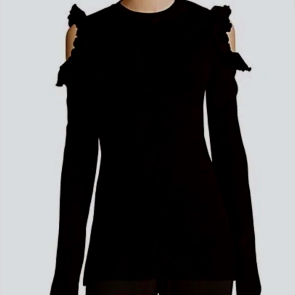 Saks Fifth Avenue Ruffle Cold Shoulder Sweater